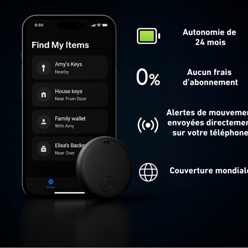 GP90 - Tracker GPS précis sans abonnement (Android/Apple)