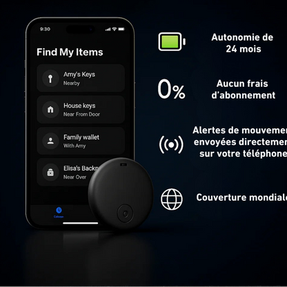 GP90 - Tracker GPS précis sans abonnement (Android/Apple)
